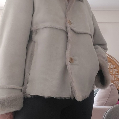 Onyx vintage real shearling jacket, size M, grey