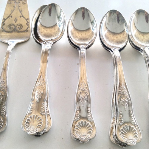 Vintage silverplated cutlery set 50 pieces Kings Pattern