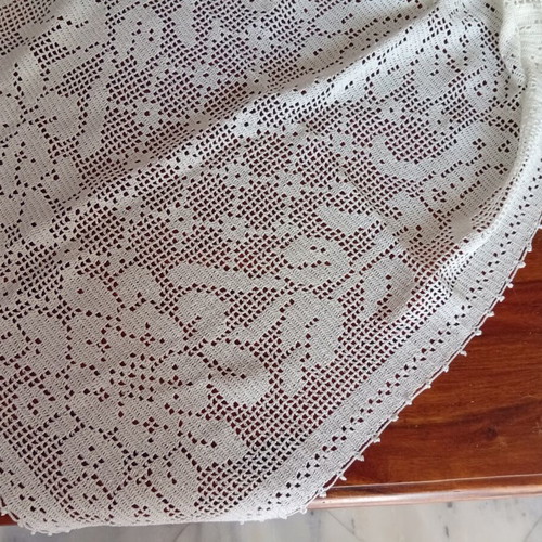 Large handmade crocheted table runner, 60x166 cm