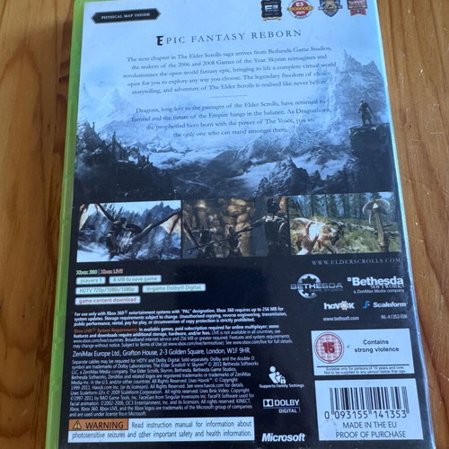 The Elder Scrolls V Skyrim Xbox 360 game