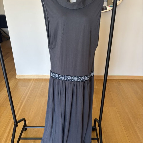 Pinelopi long dress new, size M, draped neckline, floral belt