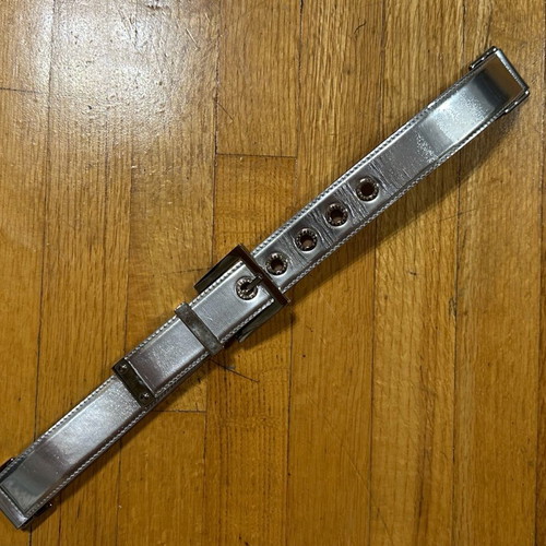 D&G belt refurbished, beige leather with silver details
