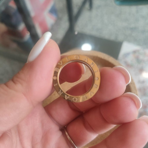 Steel ring size 56 like new, white and gold colors