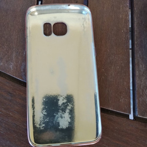 Samsung Galaxy S6 Edge Plus phone case like new, pink violet leather texture