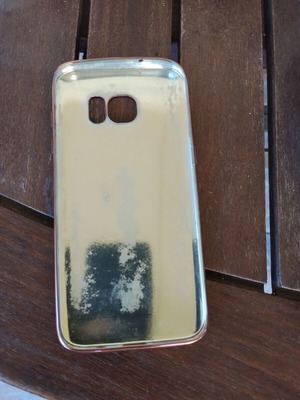 Samsung Galaxy S6 Edge Plus phone case like new, pink violet leather texture