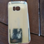 Samsung Galaxy S6 Edge Plus phone case like new, pink violet leather texture