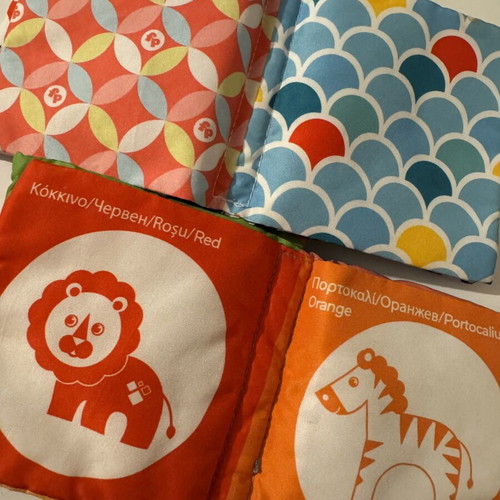 Educational booklets with animals, vegetables, colors, shapes, used, set of 8