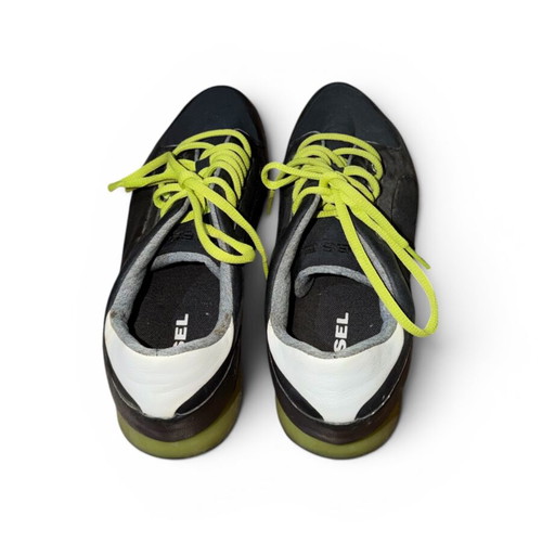 Diesel sneakers like new, black with neon green details, size 39