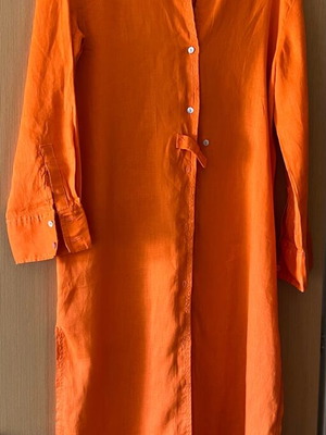 Zara women's linen dress orange slightly used, size S