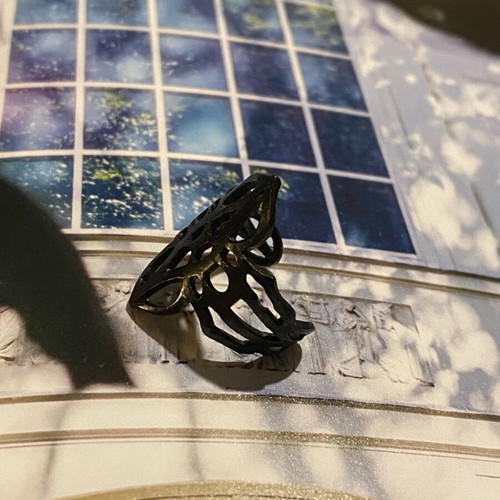 Set of stainless steel rings new, black platinum color, adjustable size