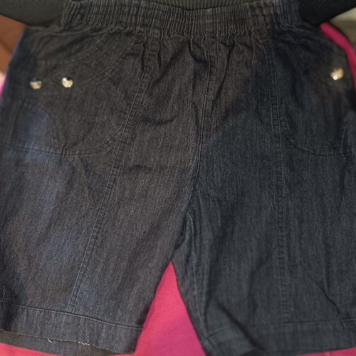 Women's summer shorts used, elastic denim style, size XXXL, black and blue