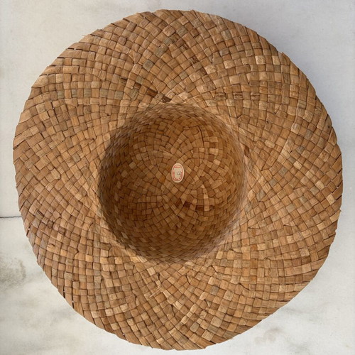 Vintage Palm Leaf Straw Hat like new, beige, one size