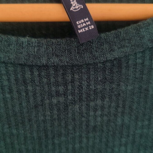 Stradivarius knitted midi dress like new, dark green, size M