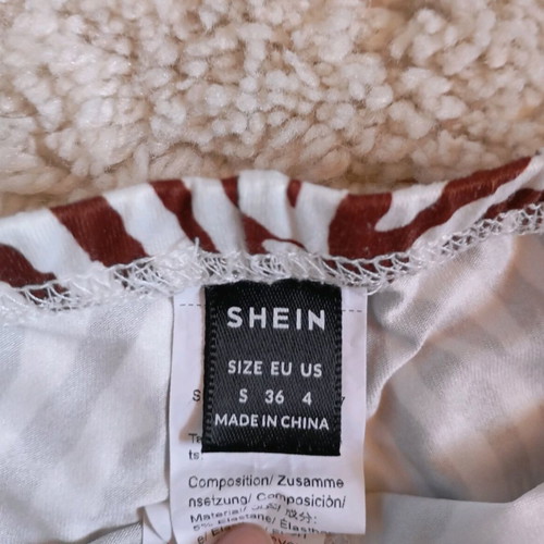 Shein swimwear and shorts set small no36 like new, beige and brown
