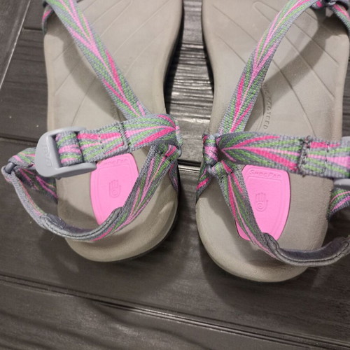 Teva Zirra women's hiking sandals, size 39, grey with pink and green details