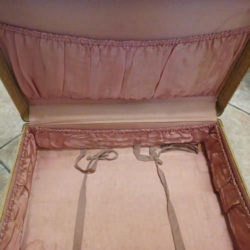 Vintage suitcase from America used with pink satin lining