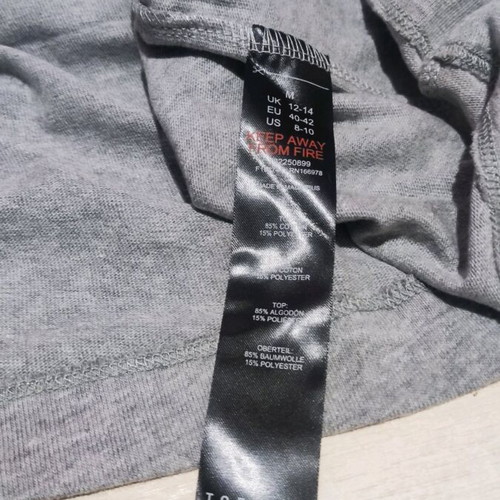 Topshop women's oversized medium grey t-shirt new
