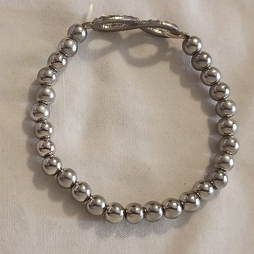Women's infinity bracelet with elastic, silver