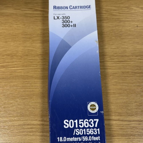 Epson S015637 / S015631 black ribbon cartridge, 18 meters