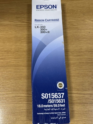 Epson S015637 / S015631 black ribbon cartridge, 18 meters