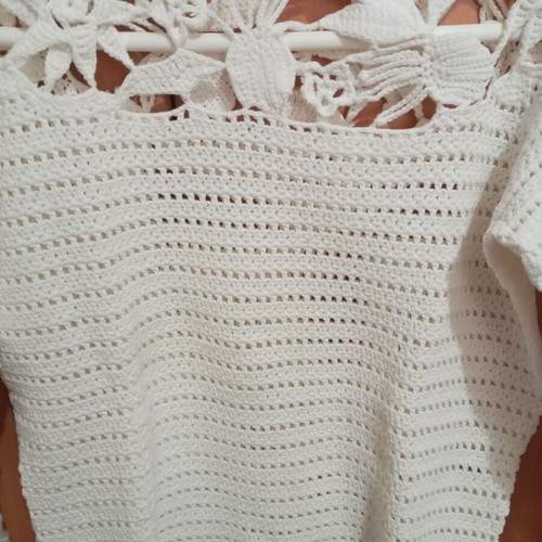 Handmade blouse used, cotton, white