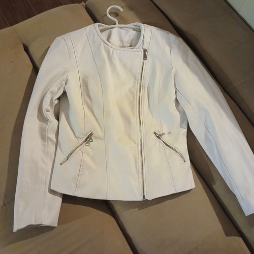 Acne Studios white leather jacket used, size L
