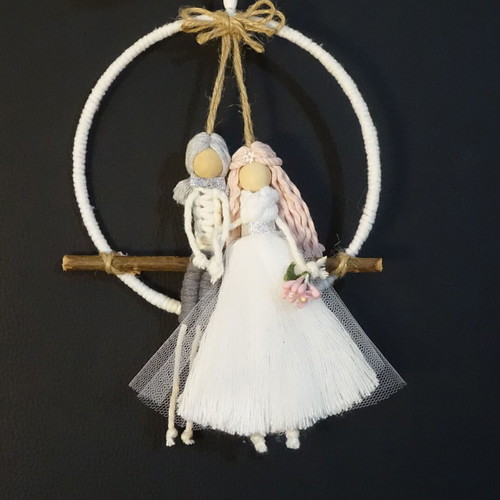 Macrame Bride and Groom Dolls new, wedding bomboniera