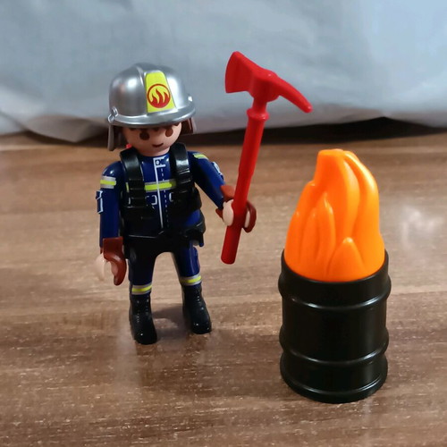 Playmobil Firefighter with Fire like new