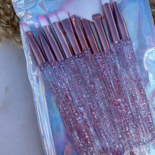 Professional makeup brush set 10 pieces new with glitter