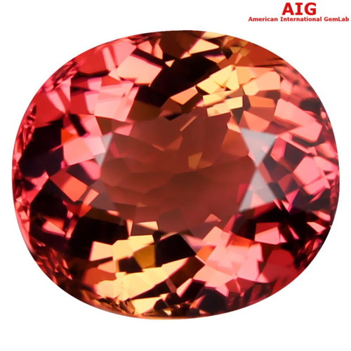 Tourmaline 9.18 ct bi-color natural gemstone