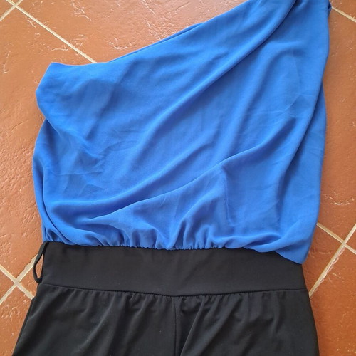One-piece jumpsuit used, black and blue, size S