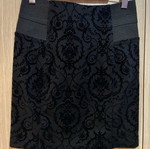 Gothic mini skirt like new, velvet embossed patterns, black