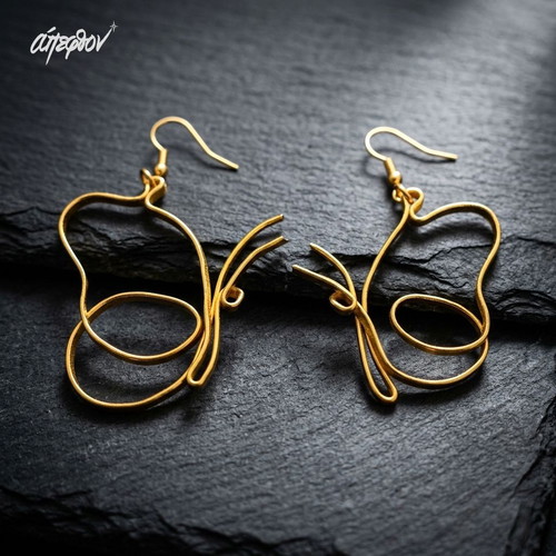Chrysalis asymmetrical butterfly earrings large statement, new, gold