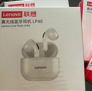 Ακουστικά Lenovo LivePods LP40 Earbud Bluetooth Handsfree Μαύρο και Ασπρο
