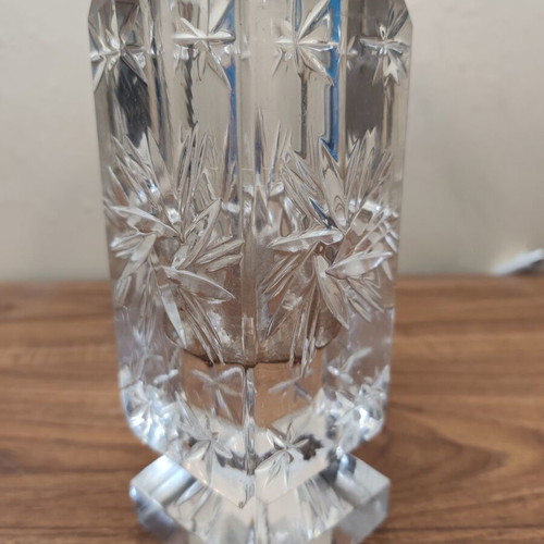 Vintage crystal hand-cut fountain used like new with lid and small vase