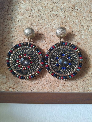 Colorful earrings like new, hippie vibe