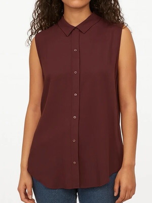 H&M sleeveless shirt like new, dark burgundy XXL
