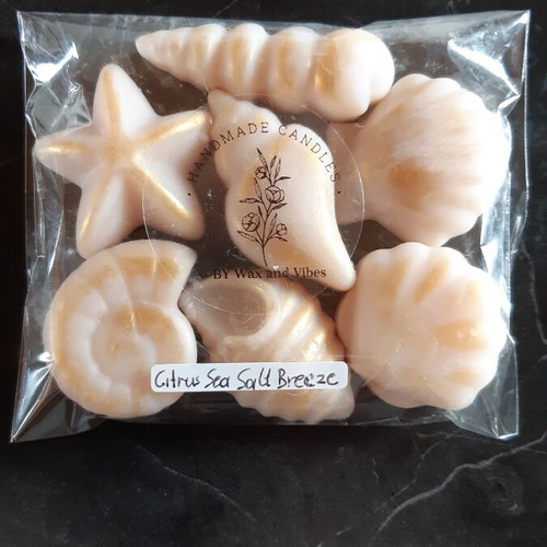 Seashells wax melts with citrus sea salt breeze scent, pack of 7