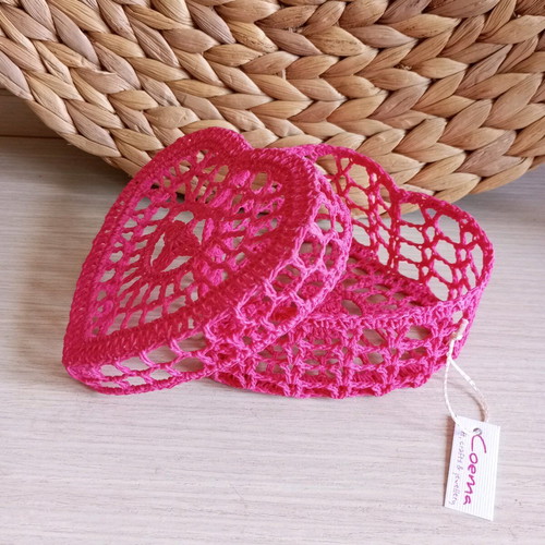 Handmade knitted heart box new with surprise gift