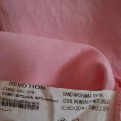 Devotion silk maxi dress small like new, pink, 60% silk 40% cotton