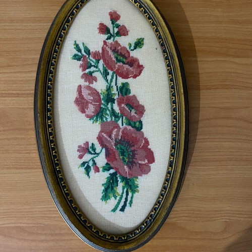 Frame with embroidery used vintage