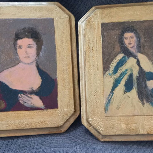 Vintage wooden frames used, painted and restored