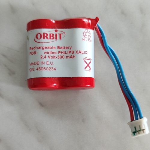 Orbit rechargeable battery like new, compatible with Philips xalio 2.4v 300mah