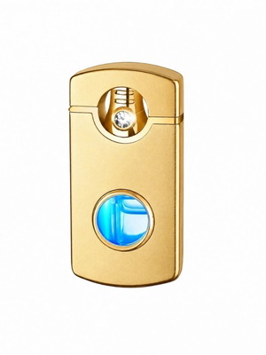 Luxury Gold LED Pipe and Cigar Lighter with Jet Flame