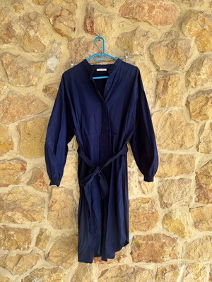 Zara Trafaluc midi shirt dress blue like new