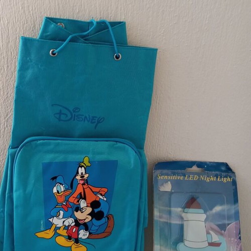 LED Night Light with Sensor, Lighthouse Design + Disney Kids Backpack
