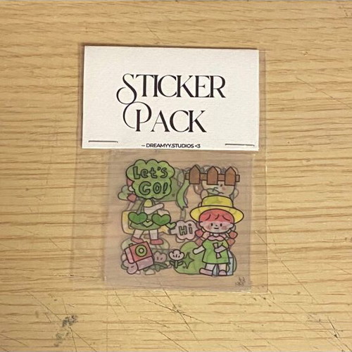 Sticker pack green, new, 5 pieces