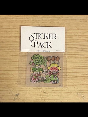 Sticker pack green, new, 5 pieces