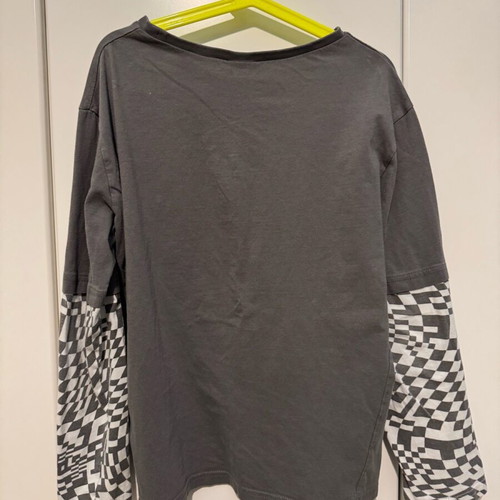 Μακρυμάνικη μπλούζα πιτζάμα για αγόρια H&M μεταχειρισμένη, άσπρη και γκρι