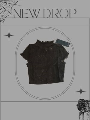Killstar Ava Lace Crop Top new with tags, size S, black